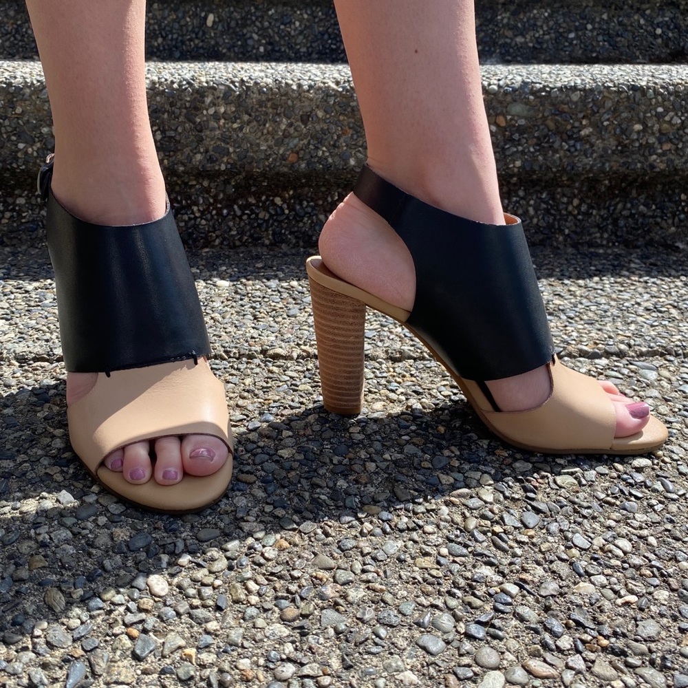 Lucky Brand Open Toed Heeled Booties